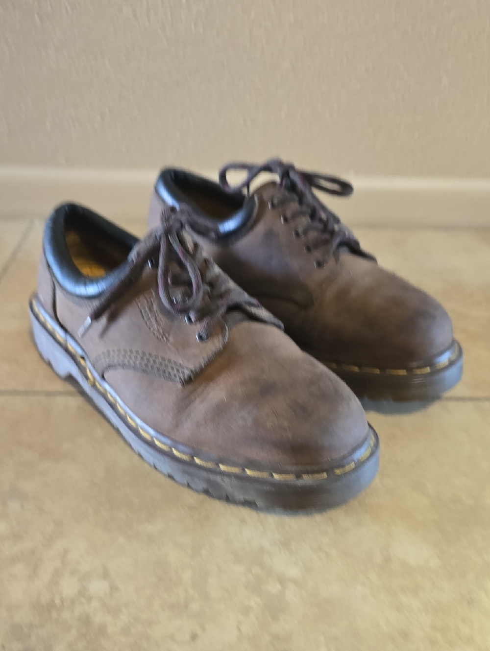 Dr. Martens Brown Leather Oxford Made In England Shoes 6UK, US 7M, US 8W Vintage